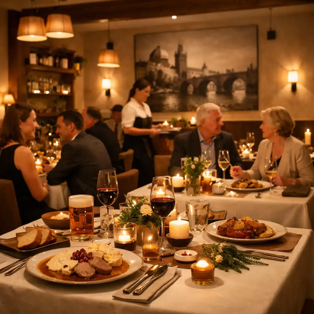 Atmosféra tematického večera v restauraci Česká Komunita