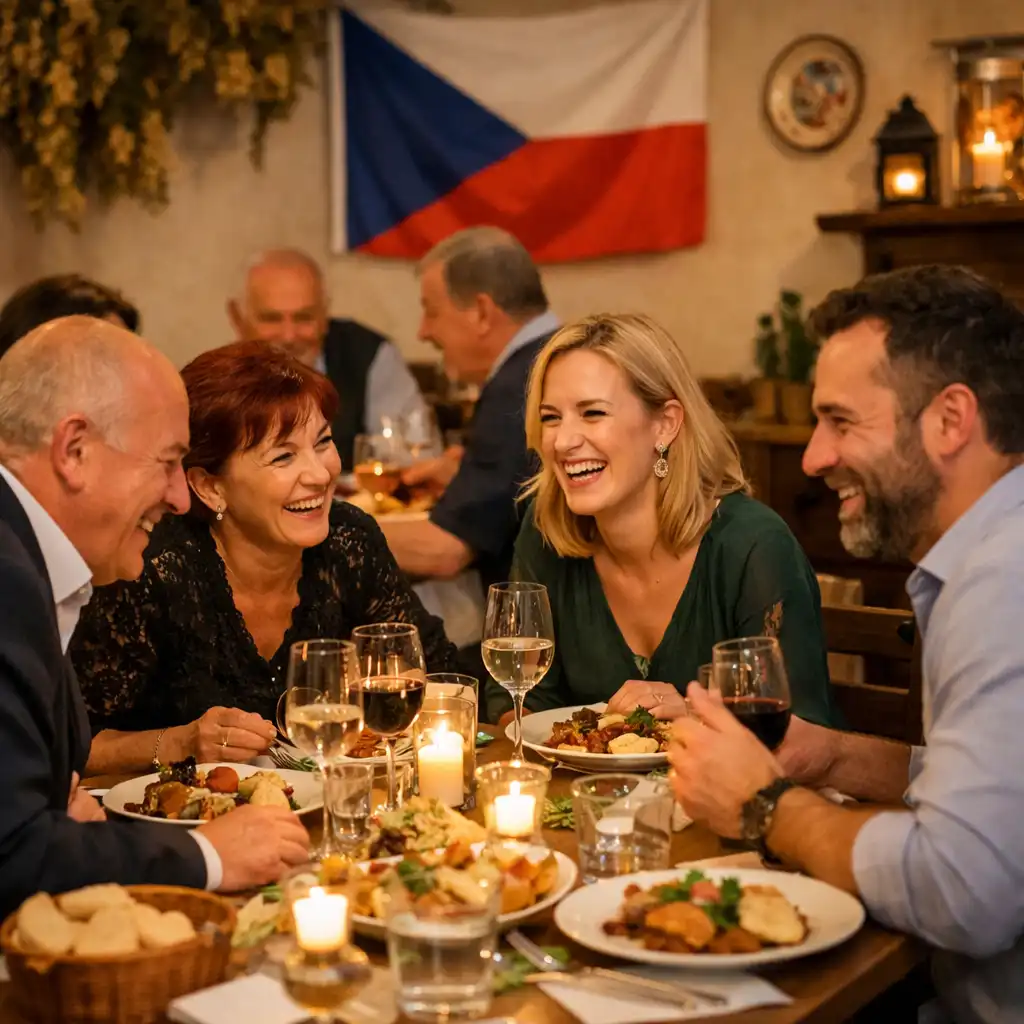 Reportážní fotografie z tematického večera v České Komunitě
